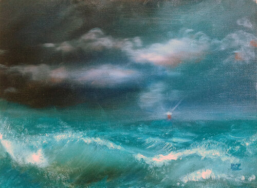 Storm at Sea de David Zamudio, Pintura a la venta en Singulart