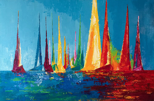 Vele e luce di Linda Cavallero, Pittura in vendita su Singulart