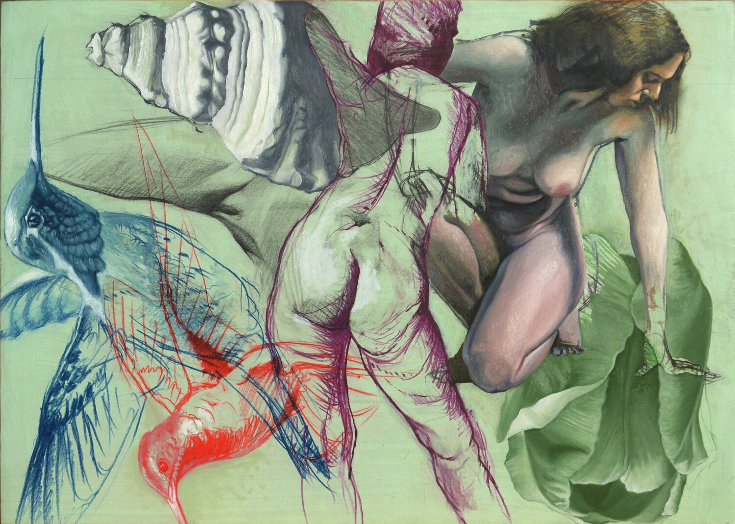 Interludio a figure Marco Pascarella Origineel schilderij te koop