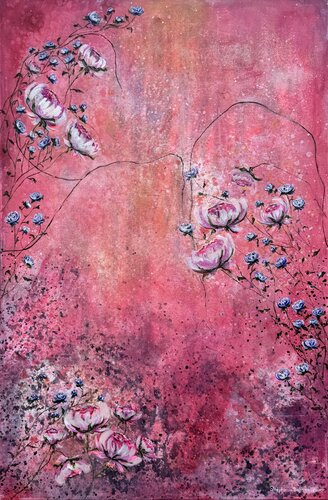Chateau Garden Pink by Stephanie Belinda Quinn, Painting for Sale on Singulart