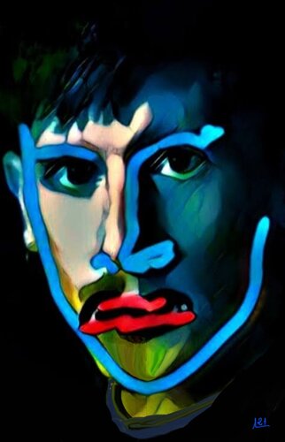 Retrato en azul by Miguel Sangüesa Alba, Digital for Sale on Singulart