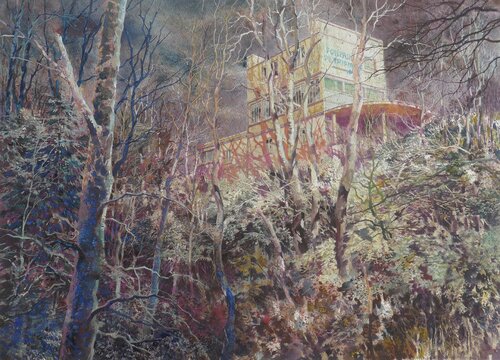 To go forth in search of the water of life (La Bourboule, France) de David Forster, Pintura a la venta en Singulart