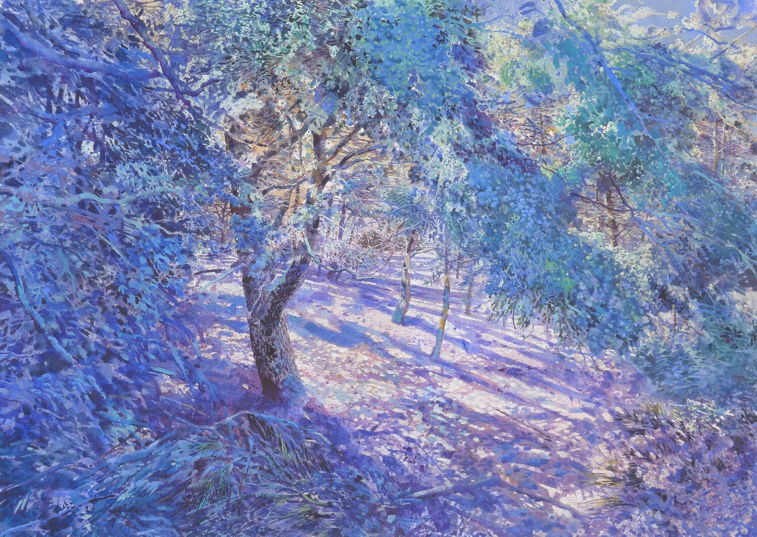 Following freeze etching (Massif de Sancy, France). David Forster Dipinto originale in vendita