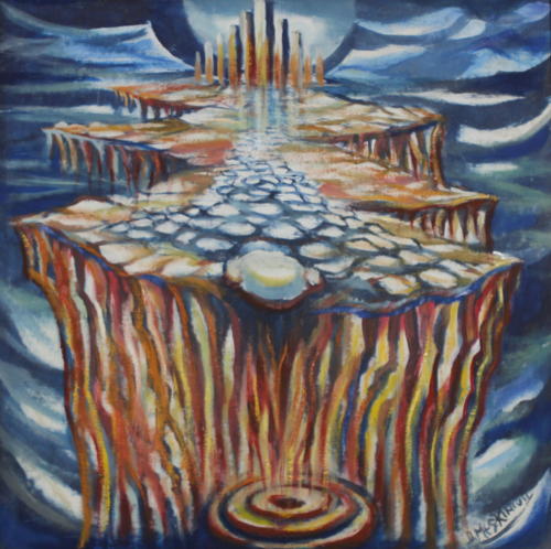 La cité suspendue by Driss Meskini, 회화 for Sale on Singulart