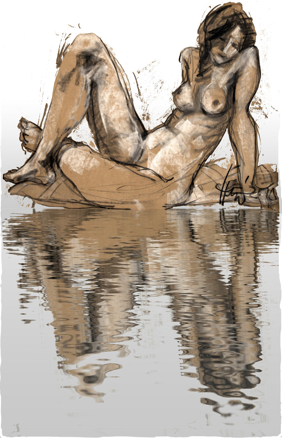 Akt am Wasser Hartmut Henschel