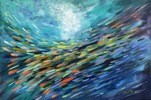 Swim to the Light par Alan Metzger, Peinture en vente sur Singulart