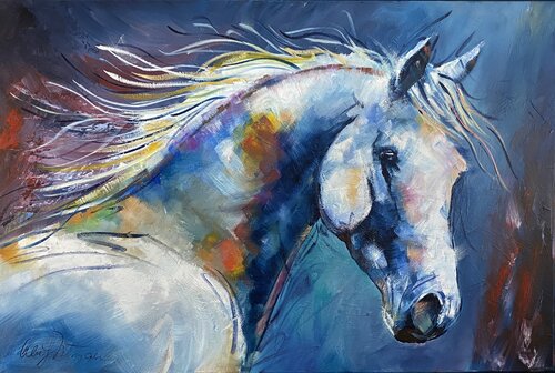 Vibrant Pony par Alan Metzger, Peinture en vente sur Singulart
