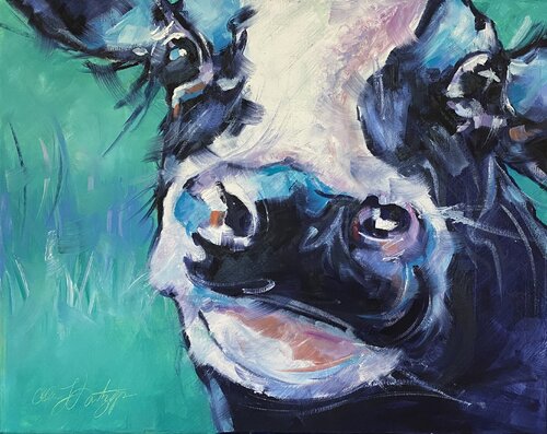 Nosey Calf by Alan Metzger, Painting for Sale on Singulart