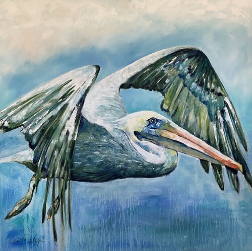 Mangrove Pelican by Alan Metzger, Painting for Sale on Singulart