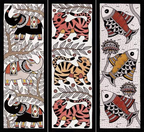 Triptych Rhythm of Life par Alex Litvin, Œuvre sur papier en vente sur Singulart
