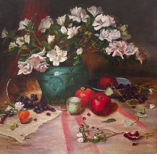 Azaleas by Nathalie Eberle, Painting for Sale on Singulart