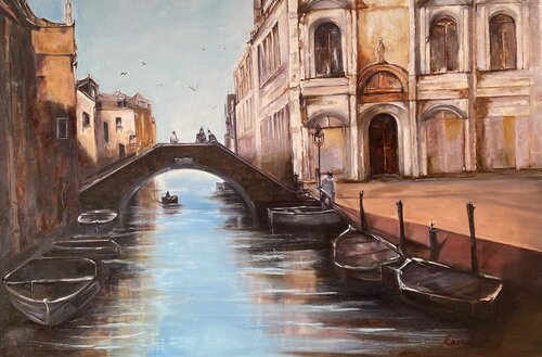 Venice. Quiet Canal by Nathalie Eberle, Painting for Sale on Singulart