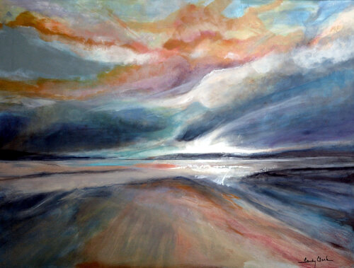 Sky Over Quiet Waters di Sandy Clark, Pittura in vendita su Singulart