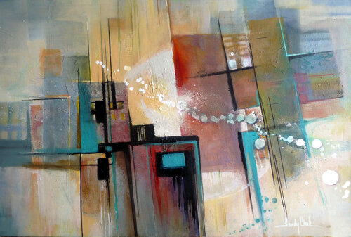 Urban Constellation van Sandy Clark, Schilderij te koop op Singulart