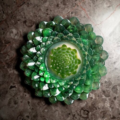 The Woodruff plate. Custom-made serving plate for the Michelin-starred restaurant Alchemist in Copenhagen. by Emilie Jensen, Sculpture for Sale on Singulart