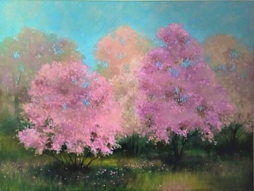 Ķirši zied... di Inese Elizabete Brimerberga, Pittura in vendita su Singulart