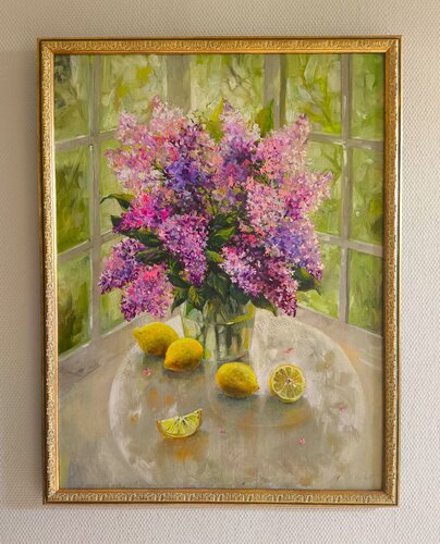 Brokastis ceriņos by Inese Elizabete Brimerberga, 회화 for Sale on Singulart