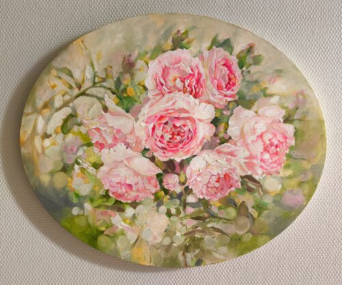 Rozes saules pielietā dārzā by Inese Elizabete Brimerberga, 회화 for Sale on Singulart
