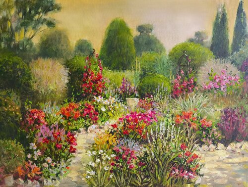 Vasaras dārzā by Inese Elizabete Brimerberga, Painting for Sale on Singulart