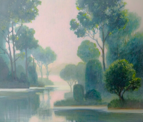 Klusie vasaras rīti par Inese Elizabete Brimerberga, Peinture en vente sur Singulart