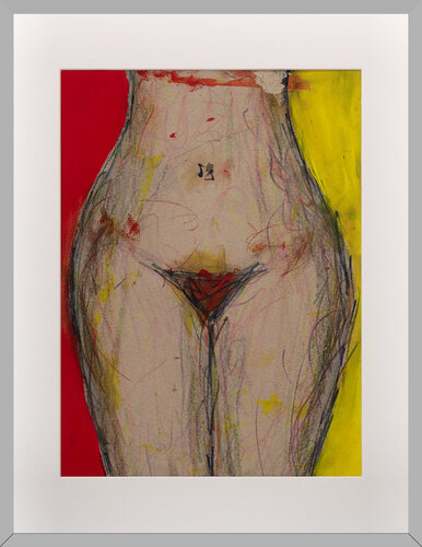 Intuitive Female Nude Artwork 40×50 cm – Original Mixed Media Drawing di Ala Botnarescu, Disegno in vendita su Singulart