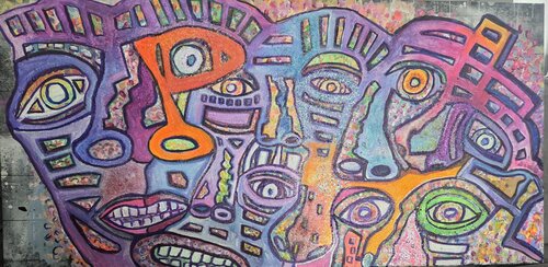 Mayanized Flowers van Christopher Howder, Schilderij te koop op Singulart