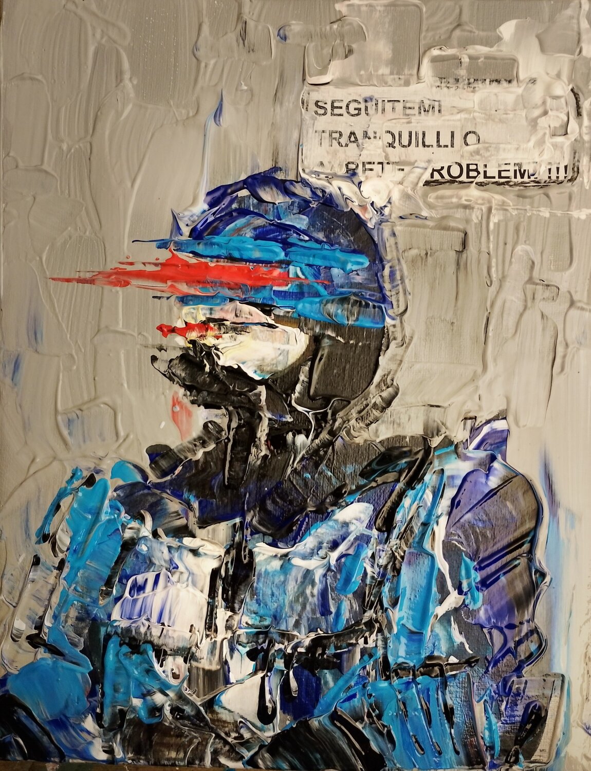 Mini R Cop Stefano Cattai Original painting for sale