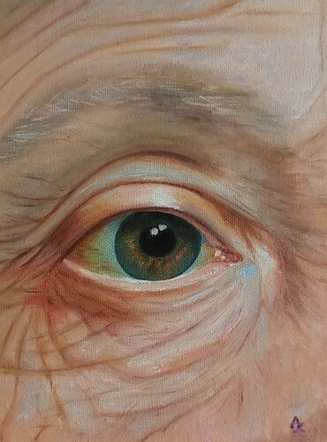 Old woman's eye par Agata Ziembińska, Peinture en vente sur Singulart