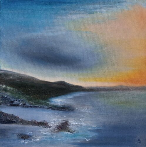 At the seaside van Agata Ziembińska, Schilderij te koop op Singulart