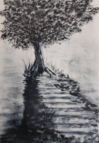 Alone at the top by Agata Ziembińska, 종이 for Sale on Singulart