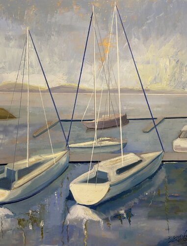 El final del Puerto par Rosa Ojosnegros, Peinture en vente sur Singulart