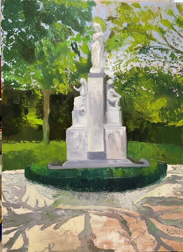 La fuente de Cuba- Parque de El Retiro. Madrid by Rosa Ojosnegros, Painting for Sale on Singulart