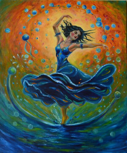 Inner Worlds: Dance of the Elements by Тамара Роєнко, Painting for Sale on Singulart