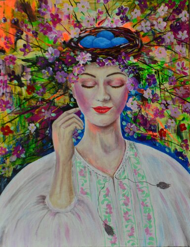 Inner Worlds: Birth of Thought by Тамара Роєнко, Painting for Sale on Singulart