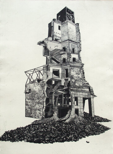 Tour de Babel de Anna Shibanova, Obra en papel a la venta en Singulart