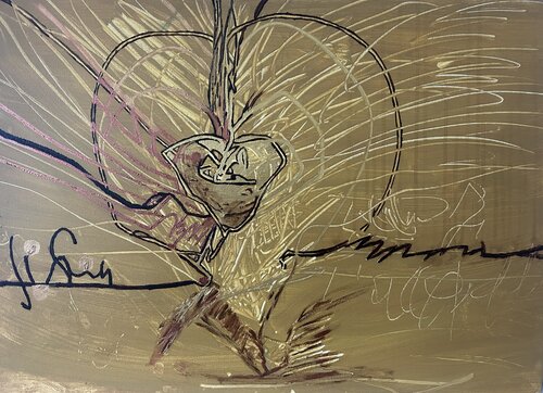 Dialogue avec Mon Ame — L'Accouchement d'une Vie by NORA BOULESNANE, 絵画 for Sale on Singulart