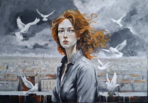 "Flaming thoughts" by Lina Bieza, Painting for Sale on Singulart