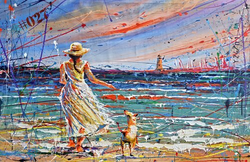 PENSÉES D’UNE FEMME EN MÉDITERRANÉE par Onofre Alarcón, Peinture en vente sur Singulart