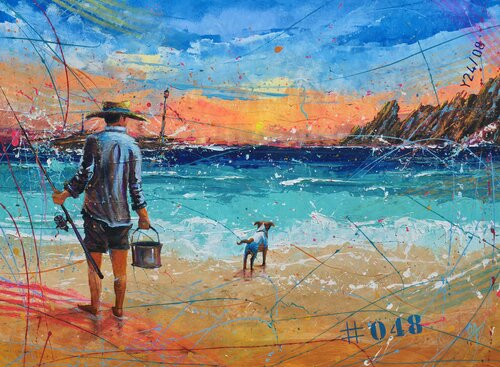 El pescador y el perro van Onofre Alarcón, Schilderij te koop op Singulart
