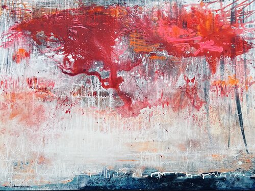 L’arbre rouge par Isabelle Schenckbecher-Quint, Peinture en vente sur Singulart