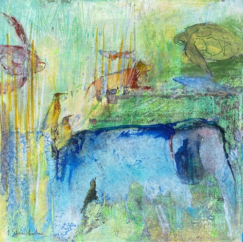 Elephant Bleu de Isabelle Schenckbecher-Quint, Pintura a la venta en Singulart