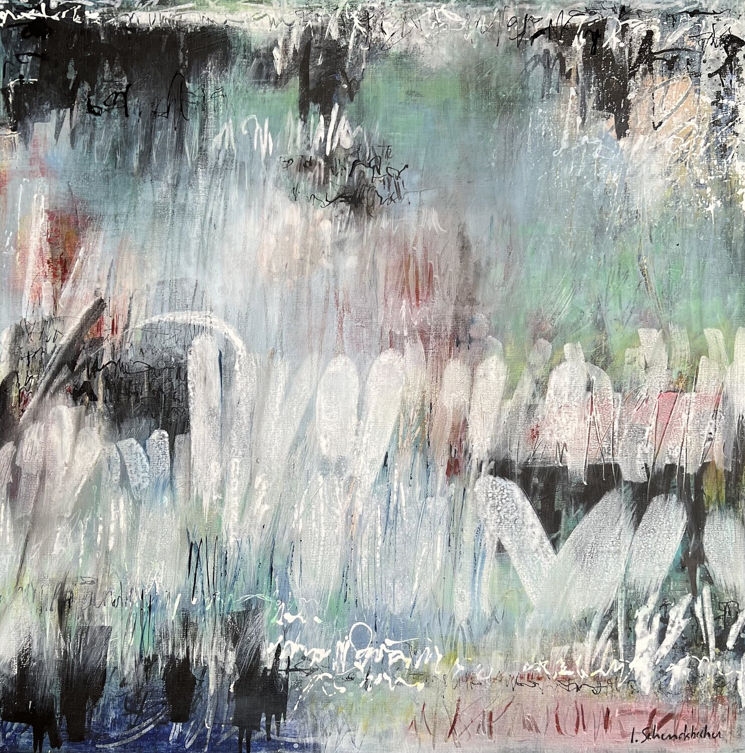 Écriture Imagée II Isabelle Schenckbecher-Quint Originalgemälde zu verkaufen