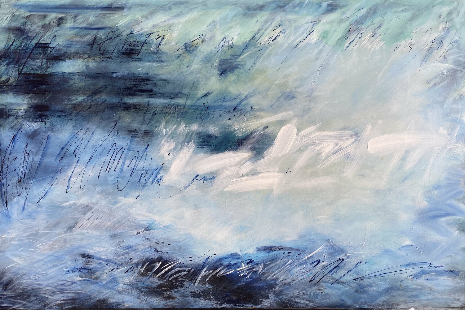 au delà du ciel et de la mer Isabelle Schenckbecher-Quint Originalgemälde zu verkaufen