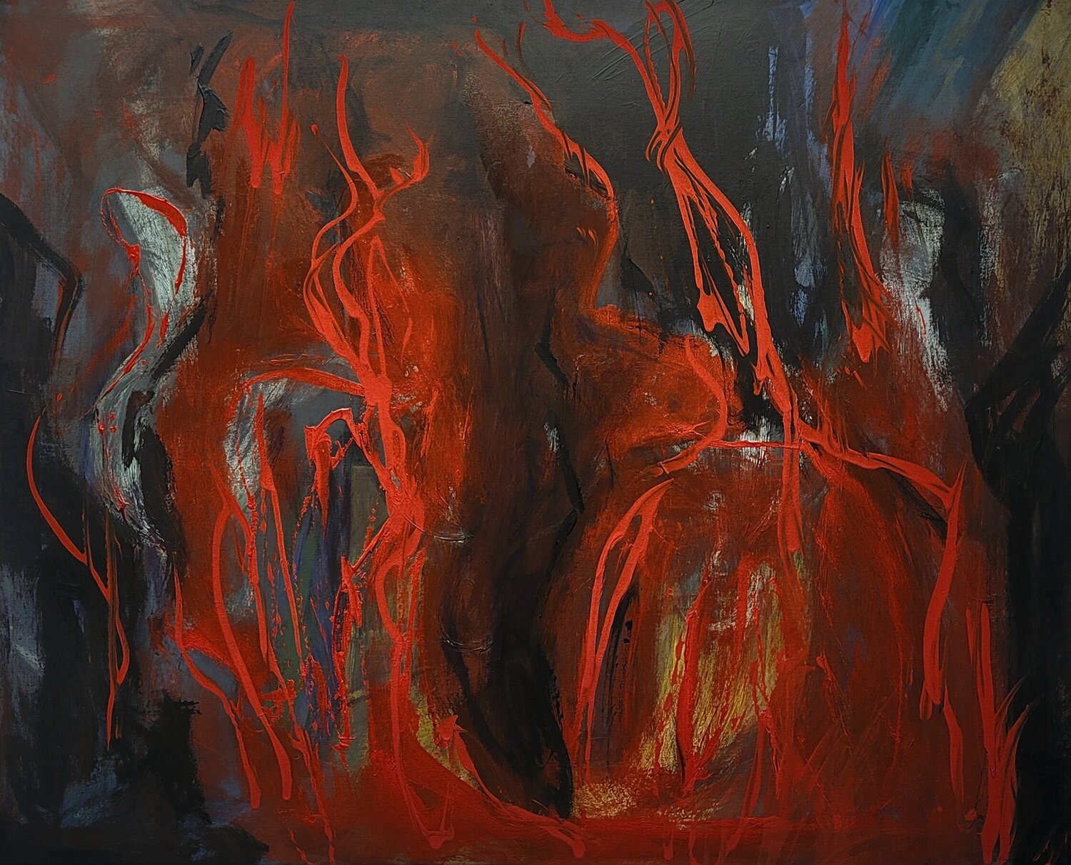 Die Welt in Flammen Nadya Hauswald Dipinto originale in vendita