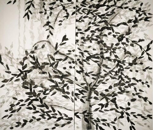 Arbre de vie, diptyque par Armelle Léon, Œuvre sur papier en vente sur Singulart