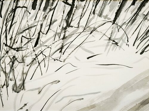 Les pieds dans l'eau by Armelle Léon, Work on Paper for Sale on Singulart