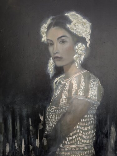 Held In Black 1 di Lorna Mousley, Pittura in vendita su Singulart