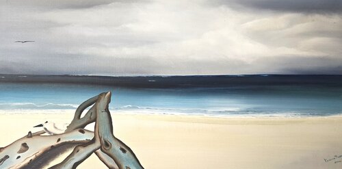 La Sieste du Sterne aux Seychelles par Corinne PRESSOUYRE, Peinture en vente sur Singulart