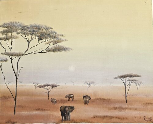 Savane Africaine par Corinne PRESSOUYRE, Peinture en vente sur Singulart
