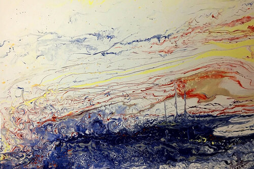 ENTRE VAGUES ET MAREES by Nicole Yazbeck, 회화 for Sale on Singulart